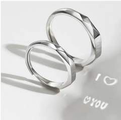 S925 Sterling Silver Light Reflecting Rings Show Surprise Love Pattern S