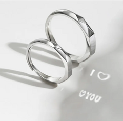 S925 Sterling Silver Light Reflecting Rings Show Surprise Love Pattern S