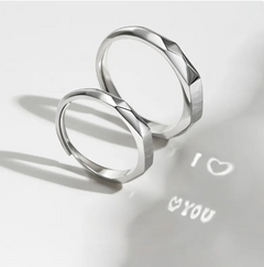S925 Sterling Silver Light Reflecting Rings Show Surprise Love Pattern S